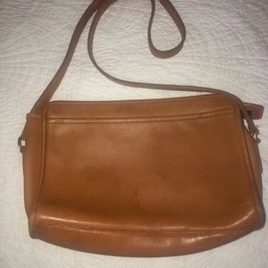 Coach Tan Shoulder Bag with outside pockets
